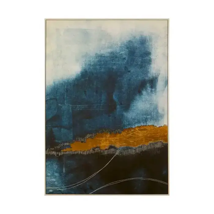 Blue Gold Wall Art Painting