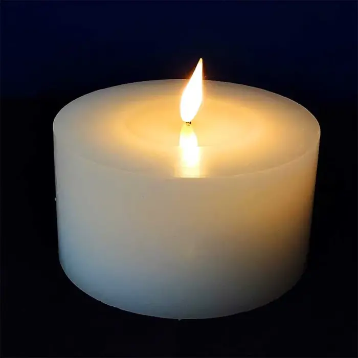 Grey Battery Operated LED Pillar Candle