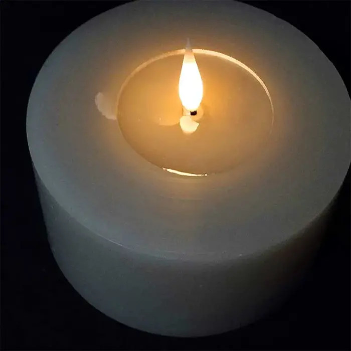 Grey Battery Operated LED Pillar Candle