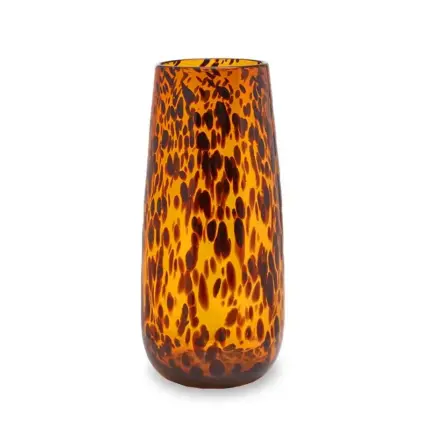 Large Tortoise Shell Glass Vase