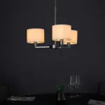 3 arm modern pendant light in matt nickel finish