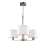 3 arm modern pendant light in matt nickel finish