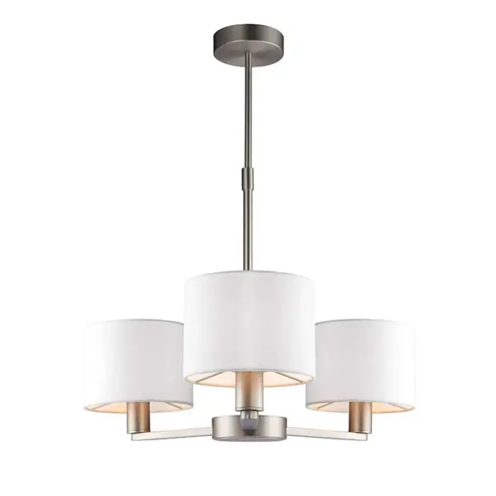 3 arm modern pendant light in matt nickel finish