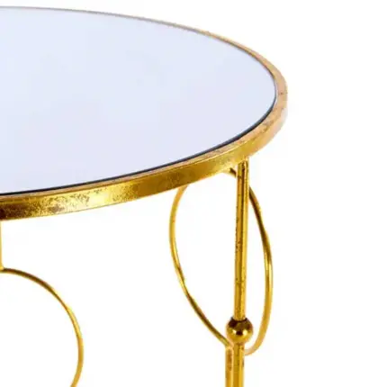 Set of 2 Gold Metal Side Tables