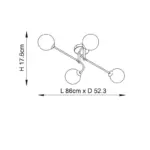 Measurements of otto 4lt semi flush ceiling light