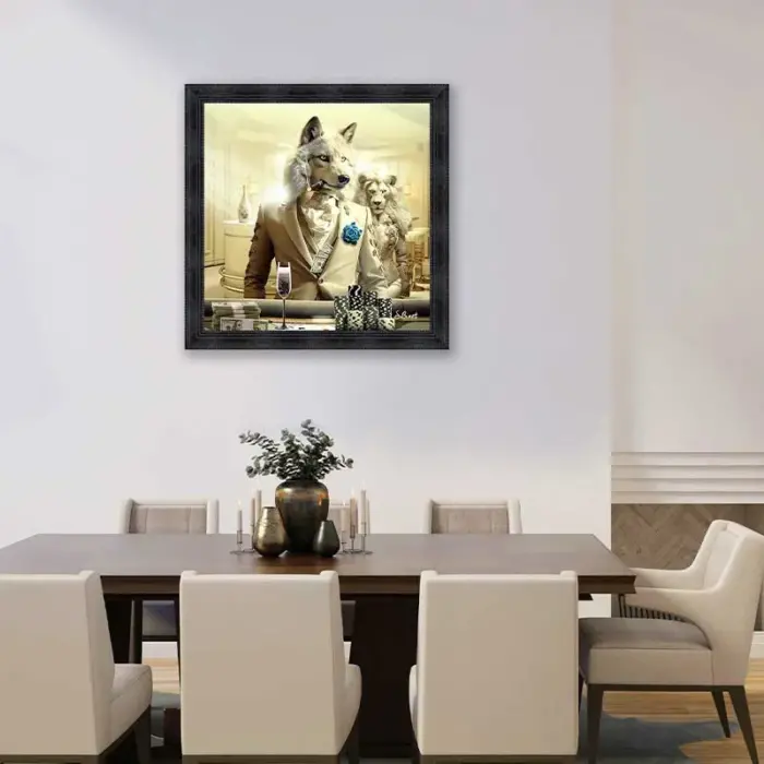 Luxury Wolf With Lion Wall Art