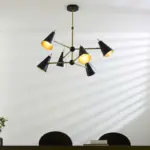 Modern matt black adjustable heads ceiling pendant light for living room, bedroom, dining room or hallway