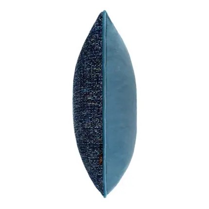 Blue Textured Two Tone Velvet Reverse Cushion