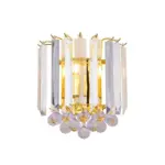 Brass Effect Crystal Droplets Wall Light