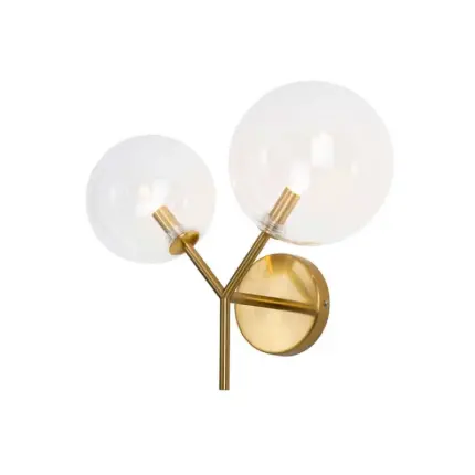 Brass Twin Glass Shades Wall Light