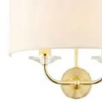 Brass White Shade Twin Wall Light