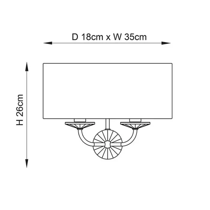 Brass White Shade Twin Wall Light