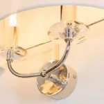 Bright Nickel White Shade Twin Wall Light