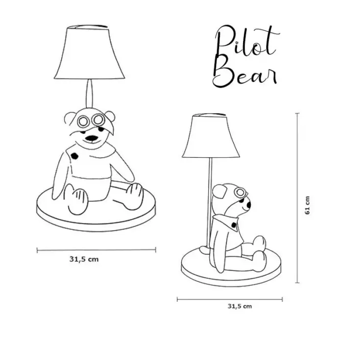 Charles the bear table lamp children's room lighting