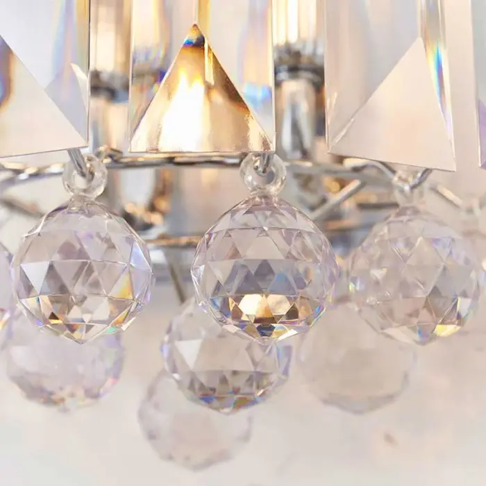 Chrome Effect Crystal Droplets Wall Light