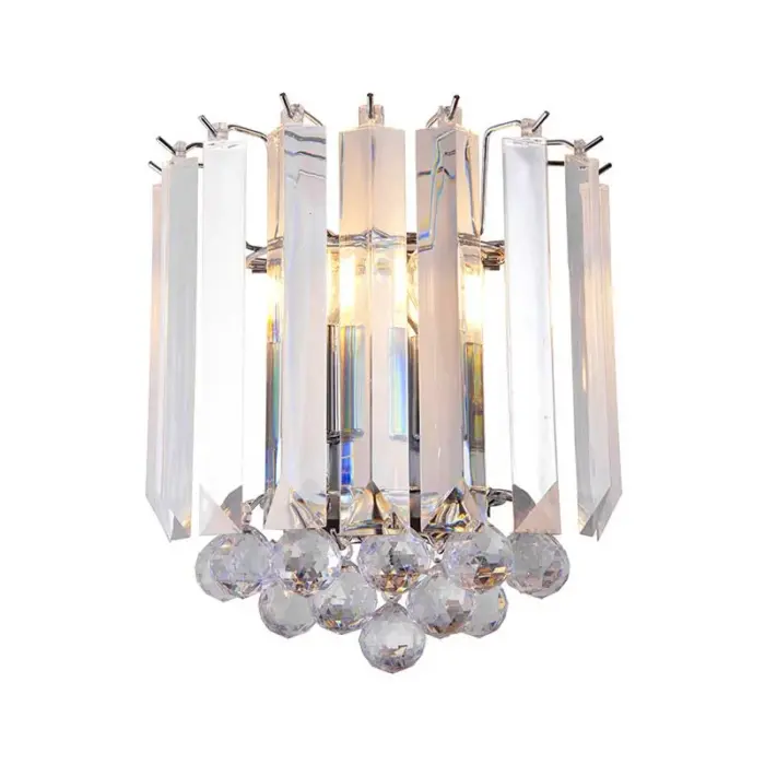 Chrome Effect Crystal Droplets Wall Light