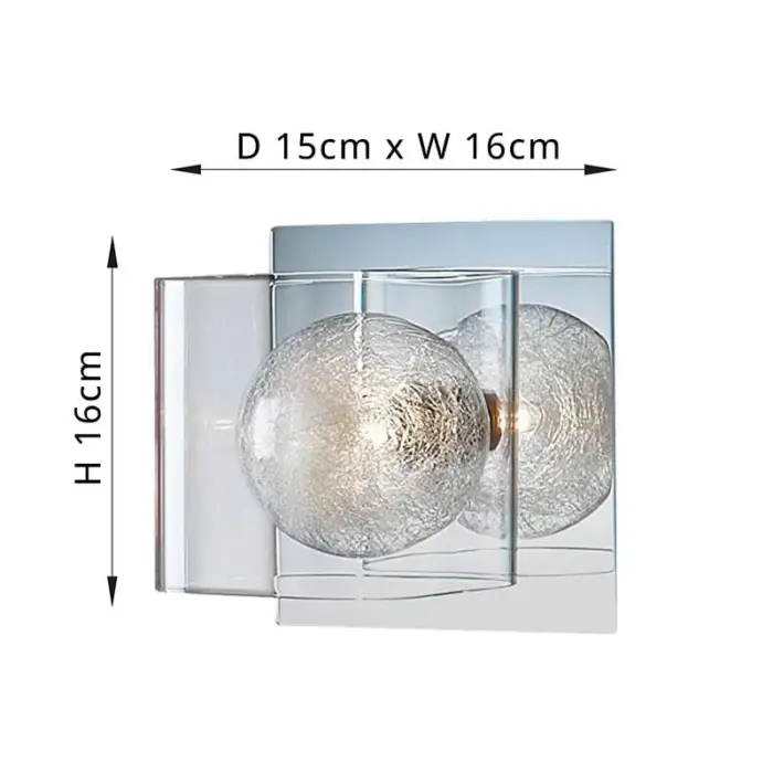 Chrome Glass Filaments Wall Light