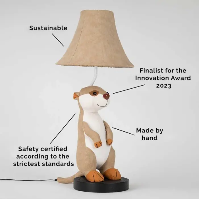 Eddie the meerkat table lamp children's room lighting