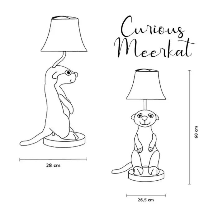 Eddie the meerkat table lamp children's room lighting