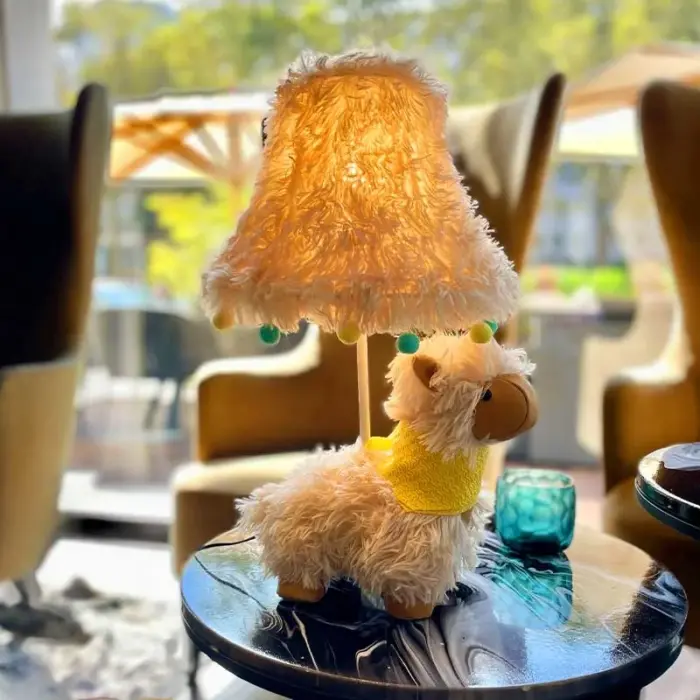 Fluffy the alpaca table lamp children's room lighting