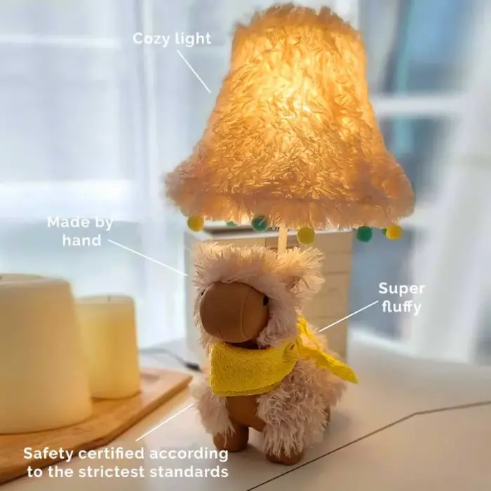 Fluffy the alpaca table lamp children's room lighting