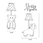 Fluffy the alpaca table lamp children's room lighting