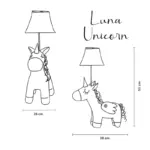 Luna the unicorn table lamp children's room lighting