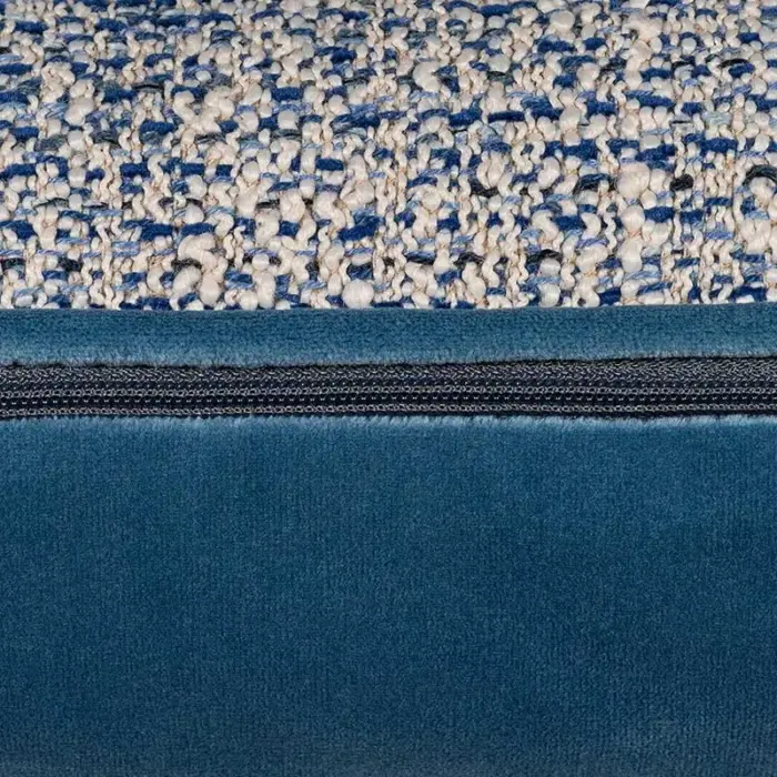 Textured Blue Boucle Fabric Cushion