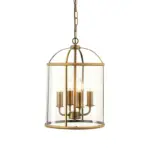 Antique Brass Clear Glass Pendant Light