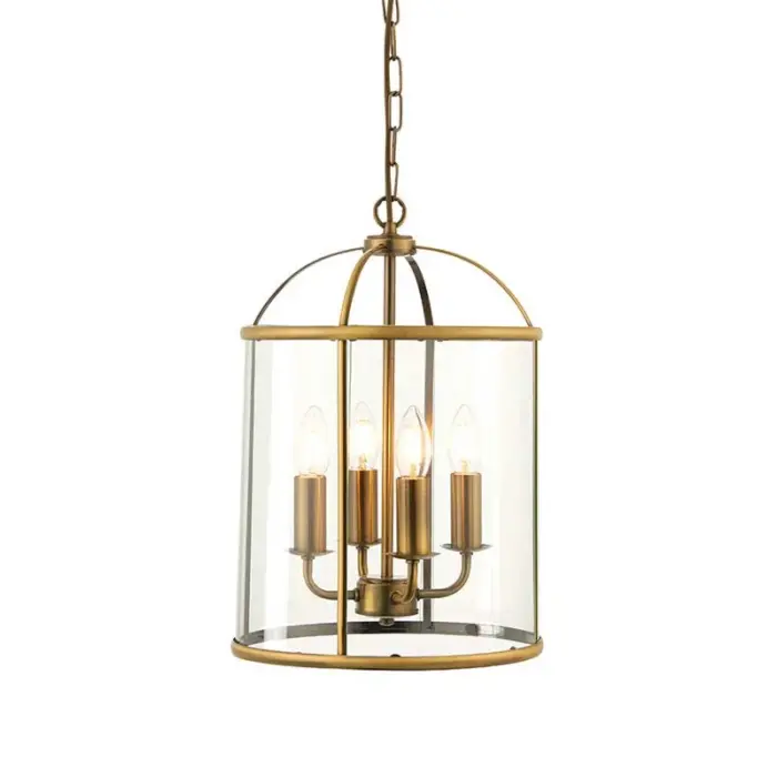 Antique Brass Clear Glass Pendant Light