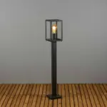 Box Head Post Bollard Light Black