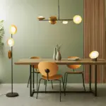 Gold & Black Dish Linear Pendant Light