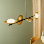 Gold & Black Dish Linear Pendant Light