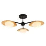 Gold & Black Dish Semi Flush Ceiling Pendant Light