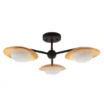 Gold & Black Dish Semi Flush Ceiling Pendant Light