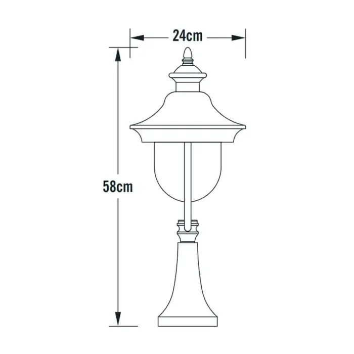 Stainless Steel Black Post Pillar Top Light