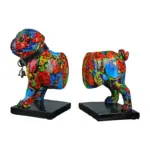 Multi Colour Dog Bookends Set