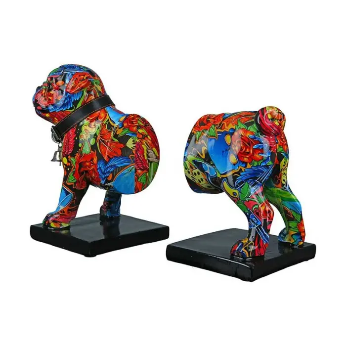 Multi Colour Dog Bookends Set