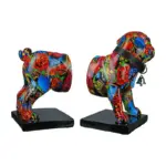 Multi Colour Dog Bookends Set