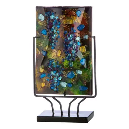 Multi Colour Flat Glass Art Vase