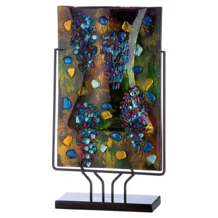 Multi Colour Flat Large Glass Art Vase