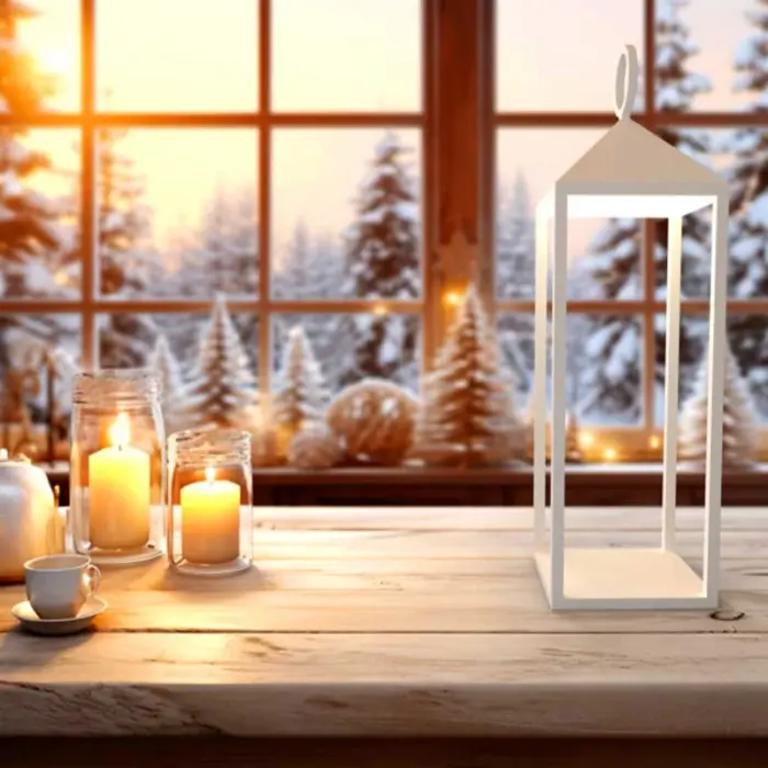 White Outdoor Rechargeable Lantern