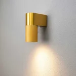 Gold down outdoor wall light for patio, entrance and garden areas