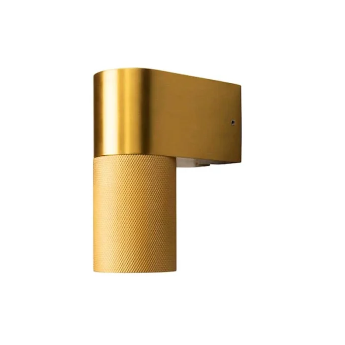 Gold down outdoor wall light for patio, entrance and garden areas