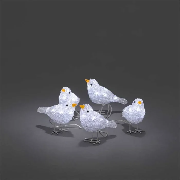 LED Acrylic Baby Birds Set Garden Decoration