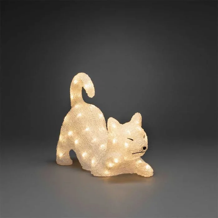 LED Acrylic Laying Cat Garden Decoration