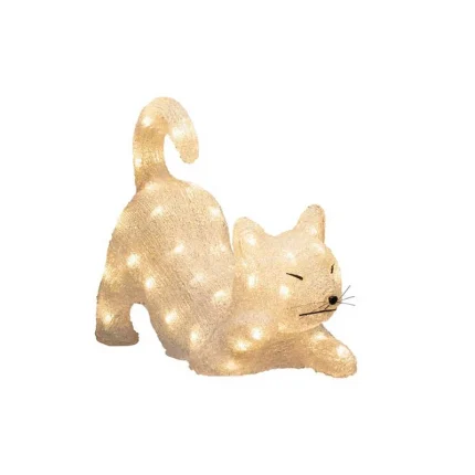 LED Acrylic Laying Cat Garden Decoration