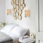 Indoor decorative wall light in matt ivory paint finish