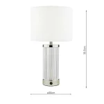 Polished Nickel Rechargeable Table Lamp With White Shade