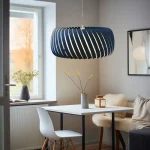 Navy Velvet Shade Pendant Light